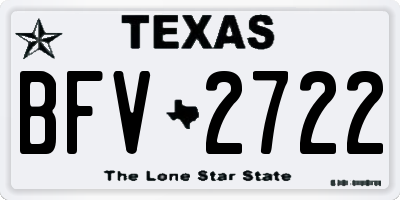 TX license plate BFV2722