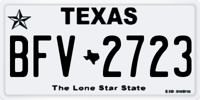 TX license plate BFV2723