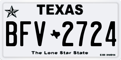 TX license plate BFV2724