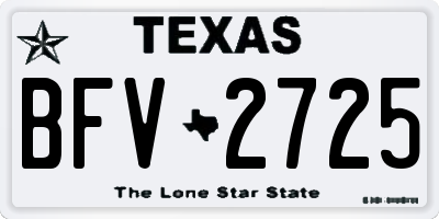 TX license plate BFV2725