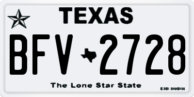 TX license plate BFV2728