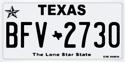 TX license plate BFV2730