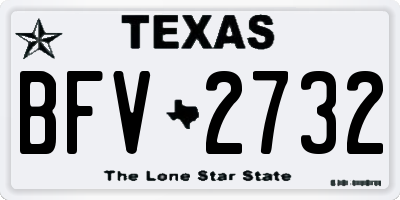 TX license plate BFV2732
