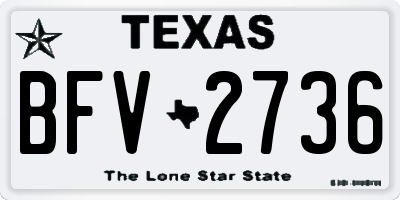TX license plate BFV2736