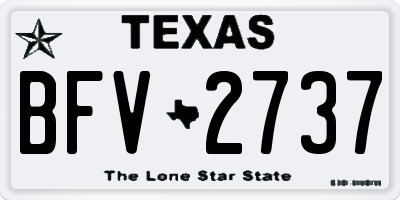 TX license plate BFV2737