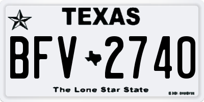 TX license plate BFV2740