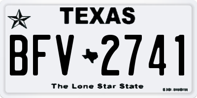 TX license plate BFV2741