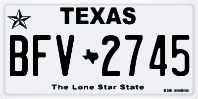 TX license plate BFV2745