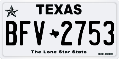 TX license plate BFV2753