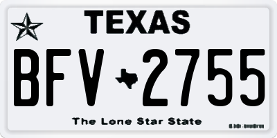 TX license plate BFV2755