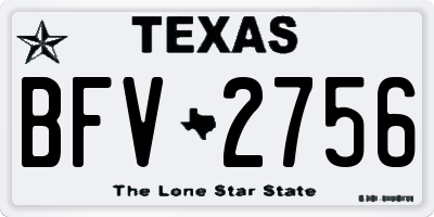 TX license plate BFV2756