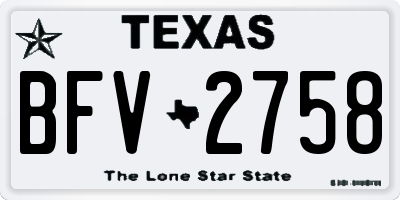 TX license plate BFV2758