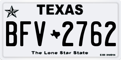 TX license plate BFV2762