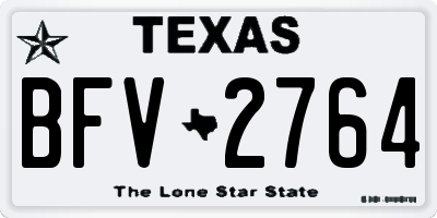 TX license plate BFV2764