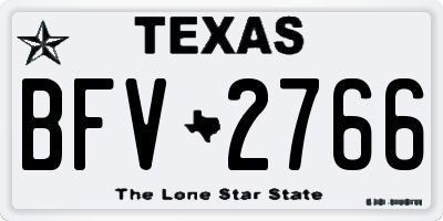 TX license plate BFV2766