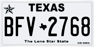 TX license plate BFV2768