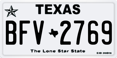 TX license plate BFV2769