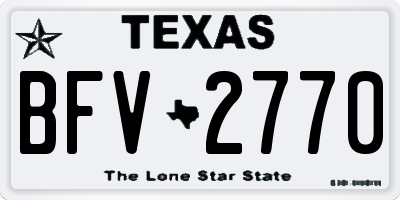 TX license plate BFV2770