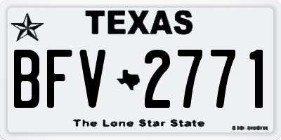 TX license plate BFV2771
