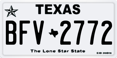 TX license plate BFV2772
