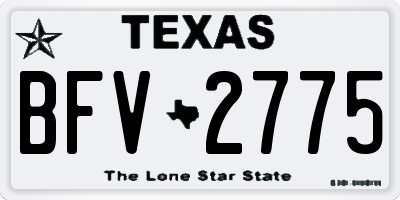 TX license plate BFV2775