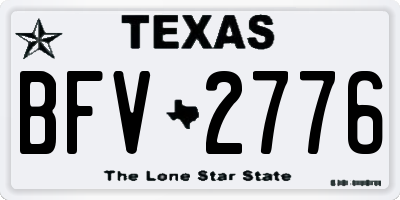 TX license plate BFV2776