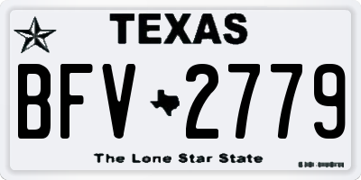TX license plate BFV2779