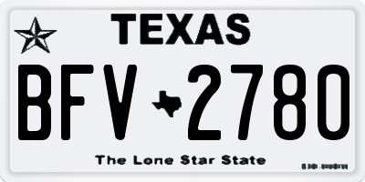 TX license plate BFV2780