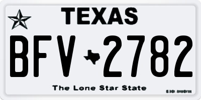 TX license plate BFV2782