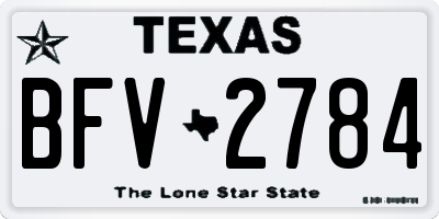 TX license plate BFV2784