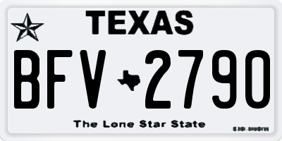 TX license plate BFV2790