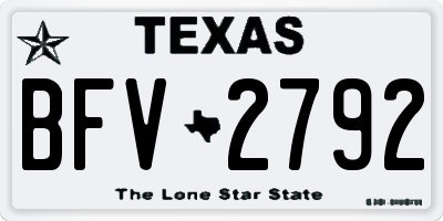 TX license plate BFV2792