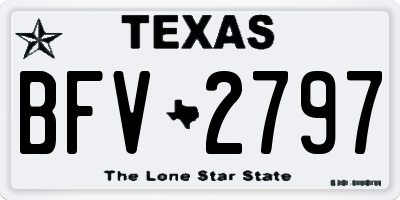 TX license plate BFV2797