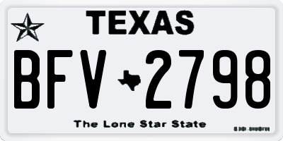 TX license plate BFV2798