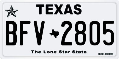 TX license plate BFV2805