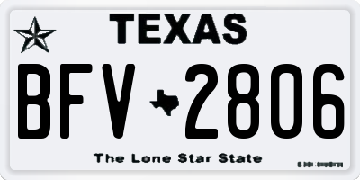 TX license plate BFV2806