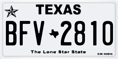 TX license plate BFV2810