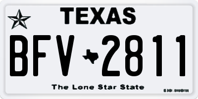TX license plate BFV2811