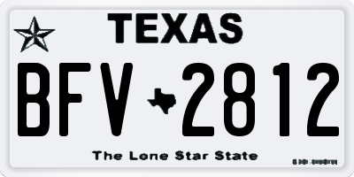 TX license plate BFV2812