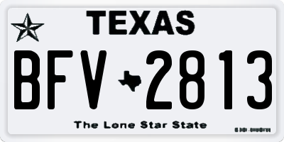 TX license plate BFV2813