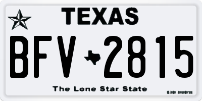 TX license plate BFV2815
