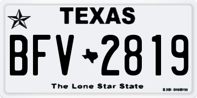 TX license plate BFV2819