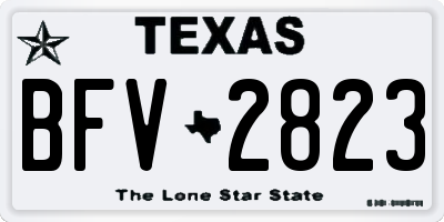 TX license plate BFV2823