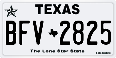 TX license plate BFV2825