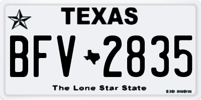 TX license plate BFV2835