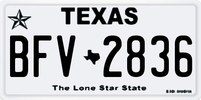 TX license plate BFV2836