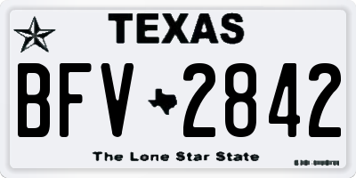 TX license plate BFV2842