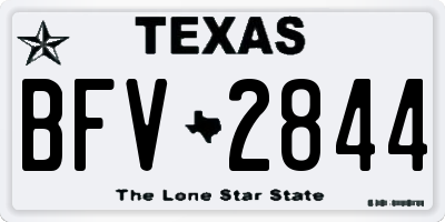 TX license plate BFV2844