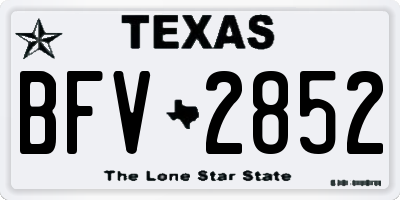 TX license plate BFV2852