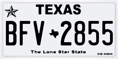 TX license plate BFV2855